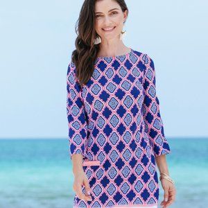 NWT CABANA LIFE Upf 50 Geo Cabana Cover-up Shift Dress Size Medium